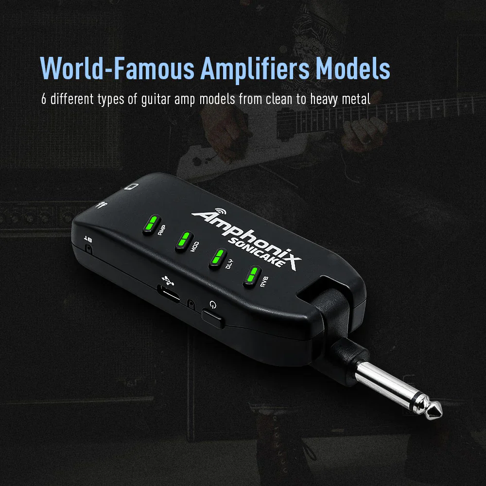 AMPLIFICADOR GUITARRA ELECTRICA PORTATIL SONICAKE CON MULTI EFECTOS, AMPHONIX QAP-10 - Image 6