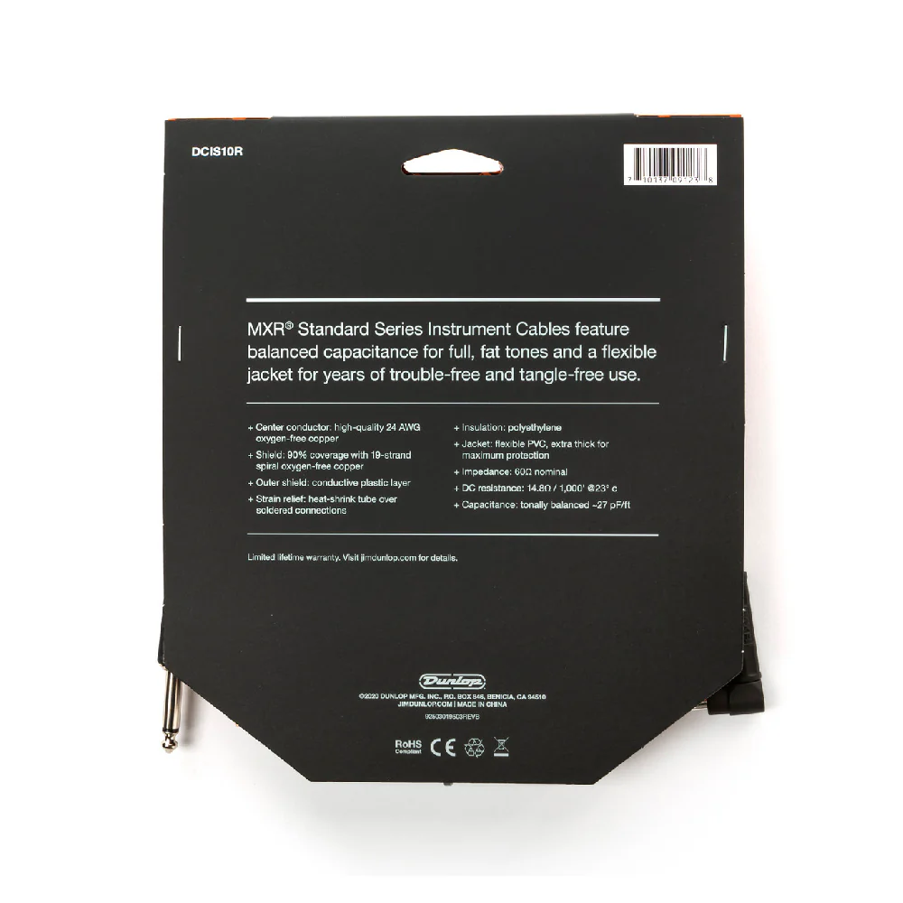 CABLE 3 MT. INSTRUMENTO (PLUG ANGULO), DUNLOP BLACK DCIS10R - Image 3