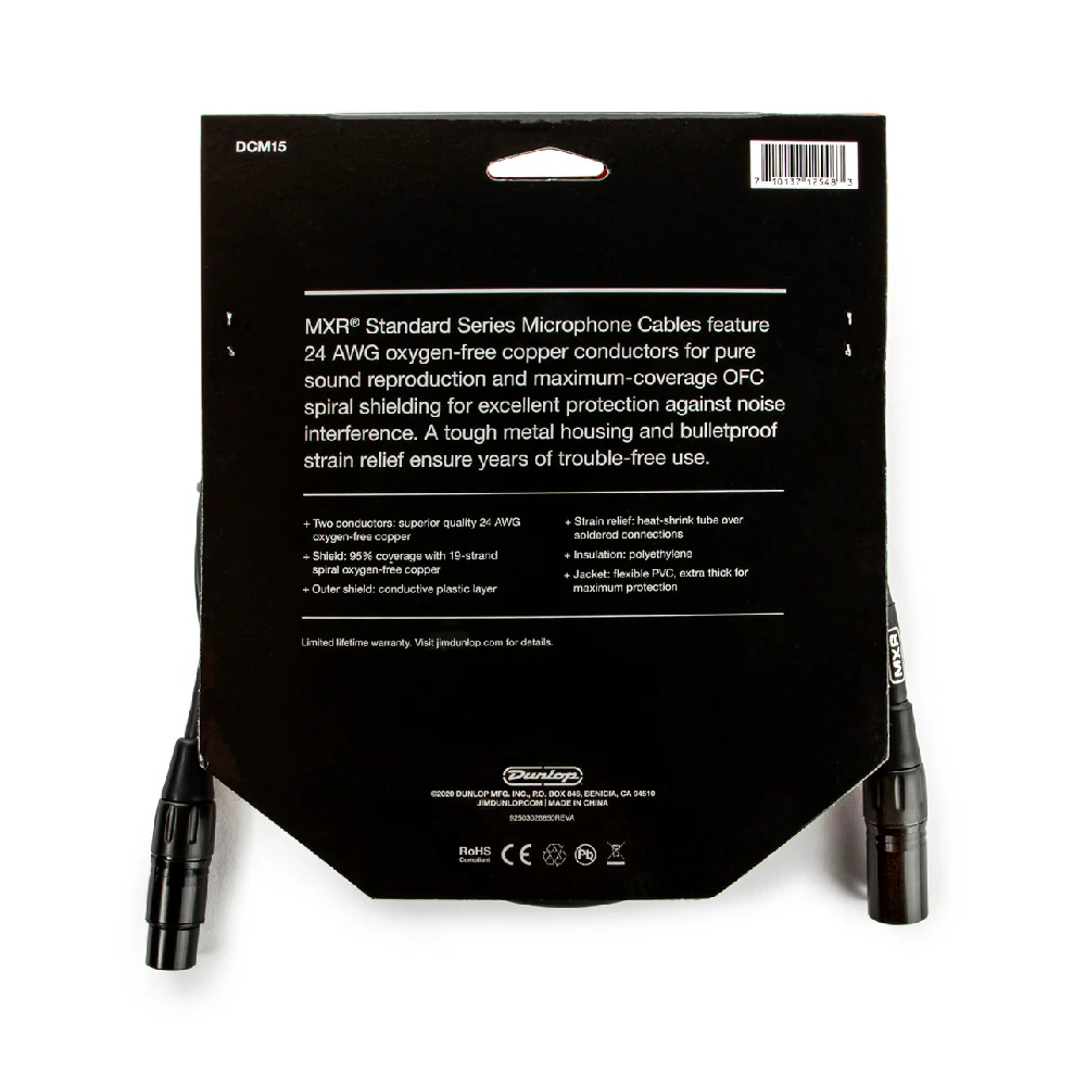 CABLE 4.5 MT. MICROFONO DUNLOP BAJA IMPEDANCIA DCM15 - Image 2