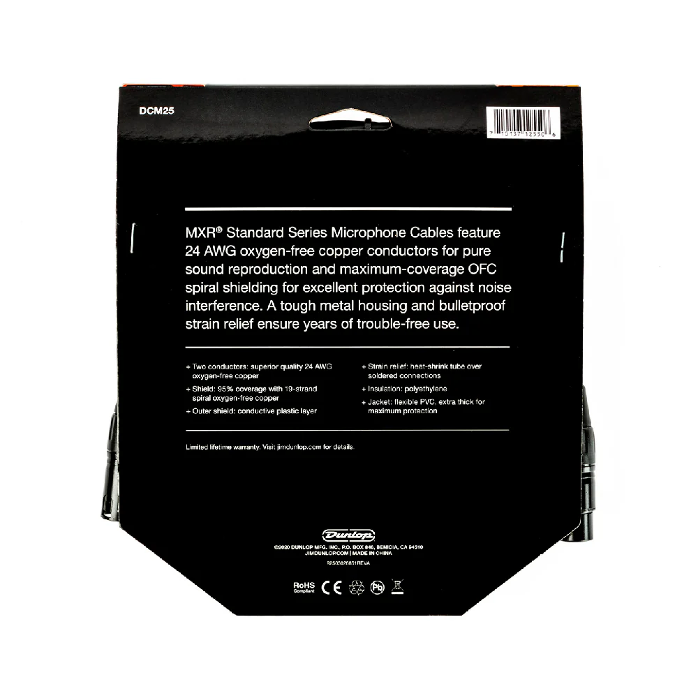 CABLE 7.5 MT. MICROFONO DUNLOP BAJA IMPEDANCIA DCM25 - Image 2