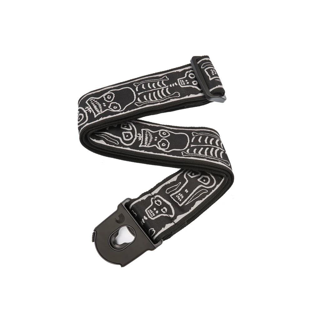 CORREA GUITARRA ELECTRICA DADDARIO 50PLJS01 CON SEGUROS, JOE SATRIANI SKULLN BONES