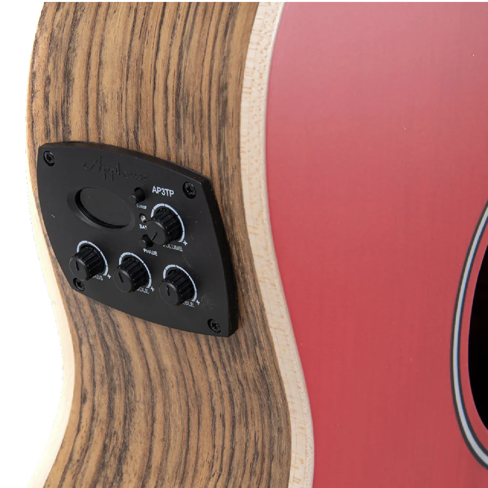 GUITARRA ELECTROACUSTICA OVATION APPLAUSE OM CUTAWAY, LIPSTICK AEO-69-R - Image 4
