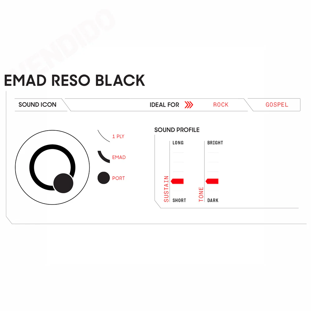 PARCHE ACEITE 22" EVANS BD22REMAD, NEGRO CON HUECO - Image 3