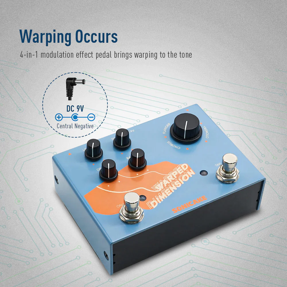 PEDAL GUITARRA ELECTRICA SONICAKE 4-MODE MODULATION, WARPED DIMENSION QDS-03 - Image 2