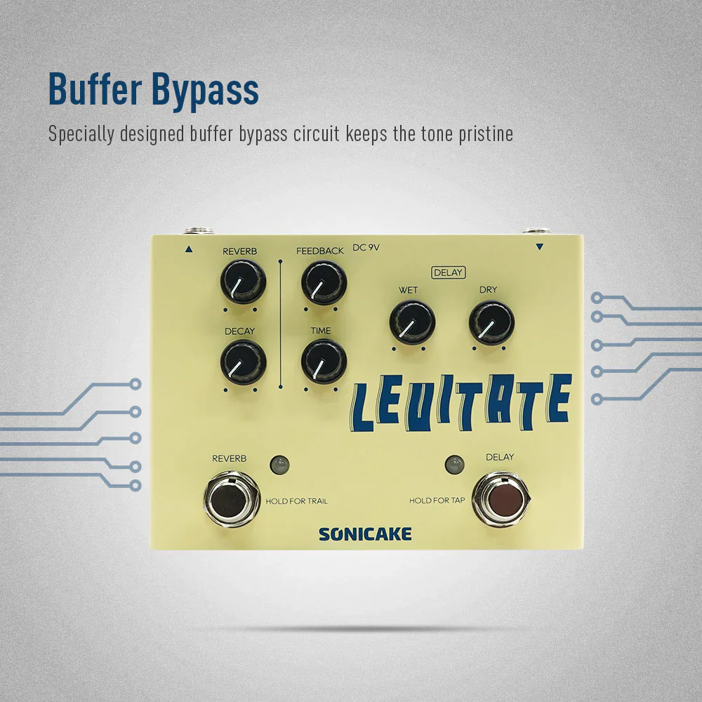 PEDAL GUITARRA ELECTRICA SONICAKE DELAY/REVERB, LEVITATE QDS-02 - Image 3