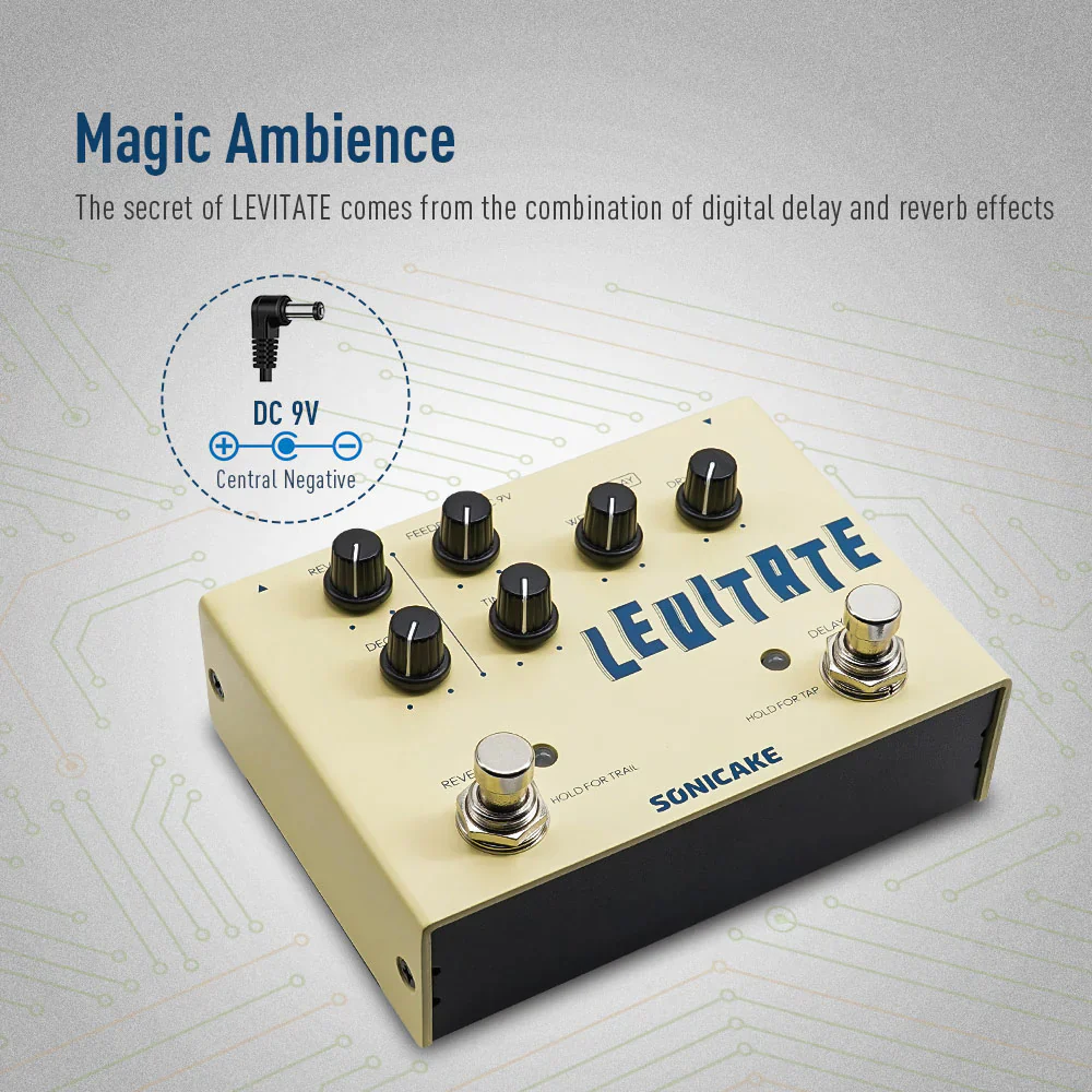 PEDAL GUITARRA ELECTRICA SONICAKE DELAY/REVERB, LEVITATE QDS-02 - Image 6