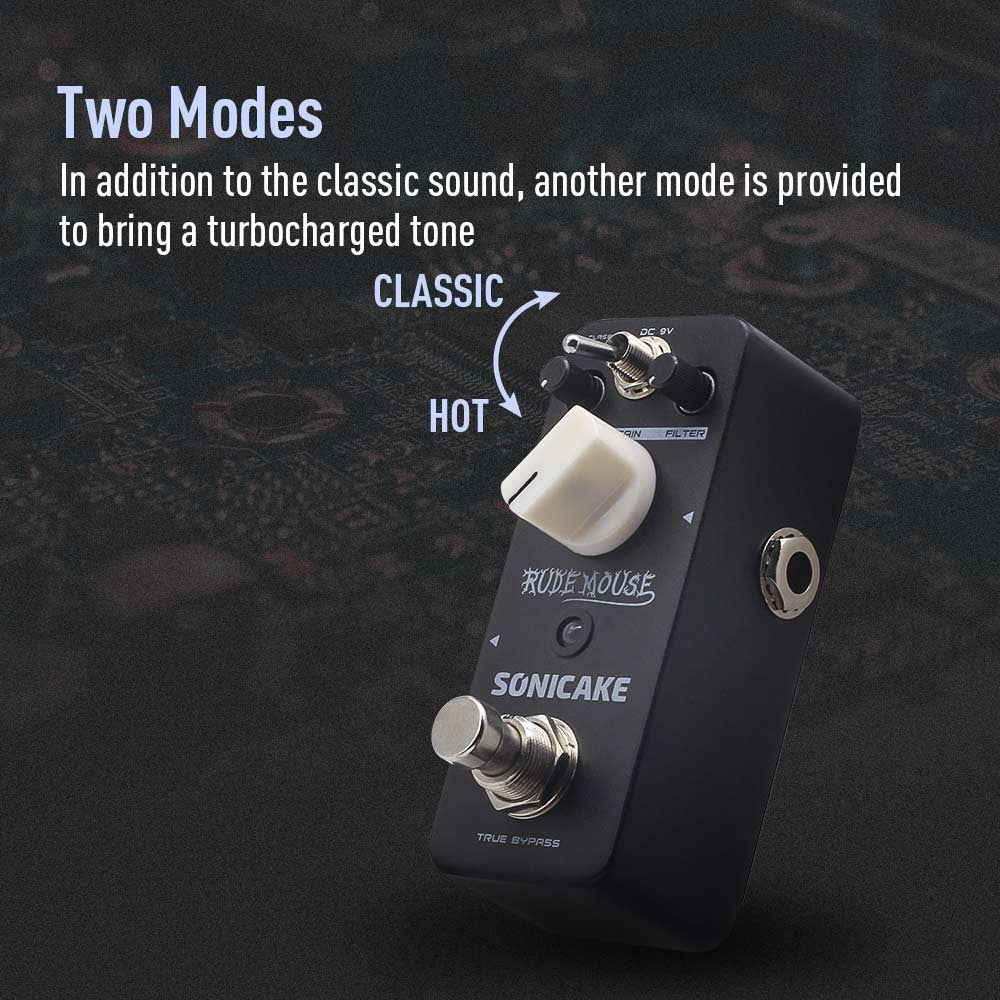 PEDAL GUITARRA ELECTRICA SONICAKE DISTORTION, RUDE MOUSE QSS-18 - Image 3