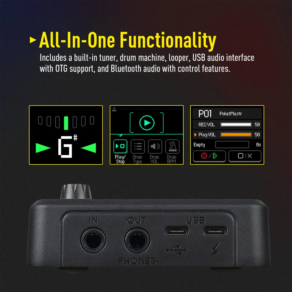 PEDALERA GUITARRA ELECTRICA SONICAKE, POCKET MASTER, TRANS BLACK QME-10TBK - Image 4