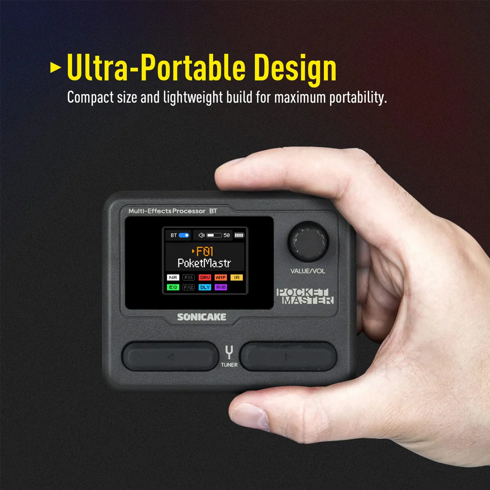 PEDALERA GUITARRA ELECTRICA SONICAKE, POCKET MASTER, TRANS BLACK QME-10TBK - Image 5