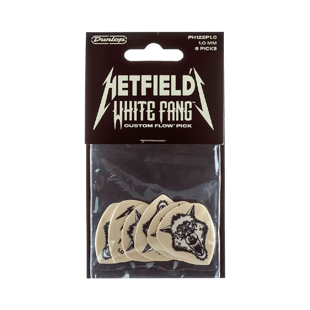 PICK DUNLOP JAMES HETFIELD WHITE FANG, 1.0, PH122P1.0 6 UNIDADES