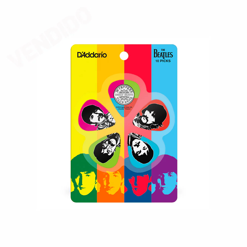 PICKS DADDARIO 1CWH6-10B6 THE BEATLES, SGT. PEPPERS 0.85MM, 10 UNIDADES