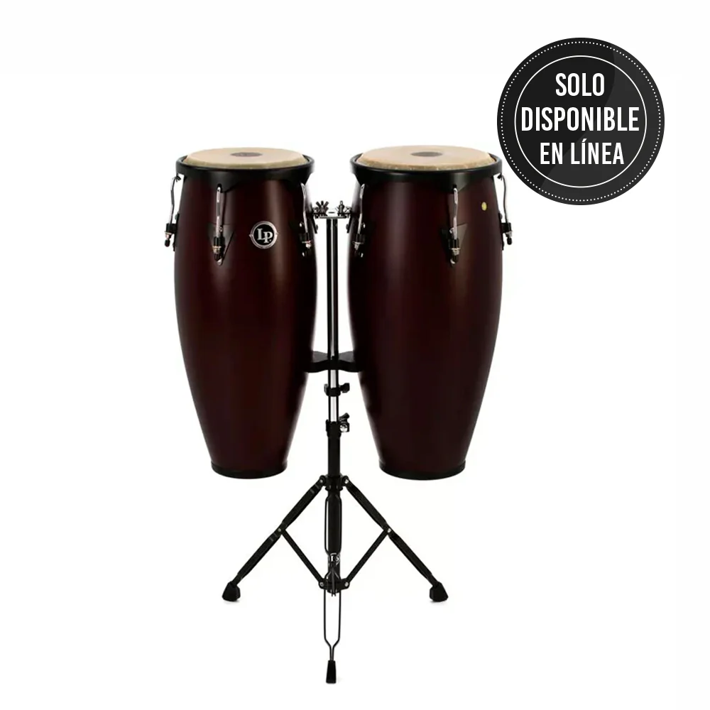 SET CONGA MADERA LATIN PERCUSSION LP647NY-DW,11" 12",CITY SERIES,DARK WOOD,STAND